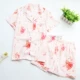 Bộ đồ ngủ cotton gạc dành cho nữ mùa hè, quần đùi ngắn tay mỏng, dịch vụ tại nhà, vải cotton, hai lớp cỡ lớn, cộng với phân bón hoa - Cặp đôi