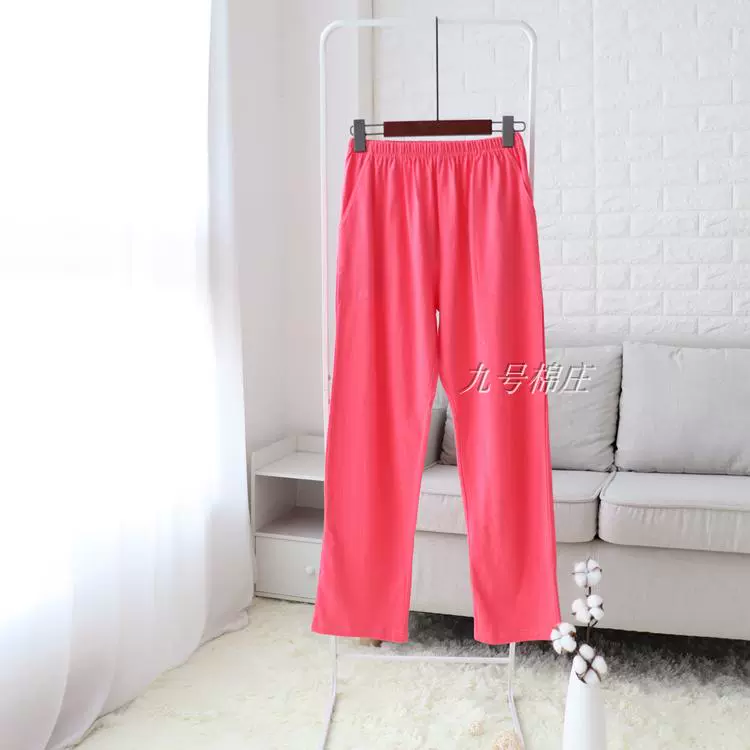 Cotton Pajama Quần Nam Mùa Hè Quần Mỏng Nhà Quần Thể Thao Giản Dị Quần của Phụ Nữ Lỏng Thẳng Rộng Chân Quần Yoga