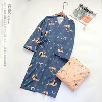 Áo ngủ nam cotton mùa hè siêu mỏng yukata Phong cách Nhật Bản và áo ngủ bằng vải gió nữ dài áo choàng tắm mùa xuân phim hoạt hình người lớn đồ ngủ sexy mới nhất 2021