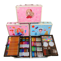 Childrens drawing tool set brush gift box watercolor pen set color lead art painting tool birthday gift toy