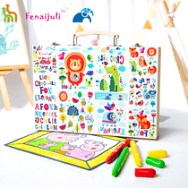 Primary School painting tool kit gift casual crayon watercolor pen cartoon oil painting stick set supplies custom logo