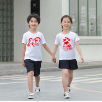 Patriotic t-shirt custom activity pure cotton printed word National Day Out of service I love Chinese culture cardiovert childrens class short sleeves