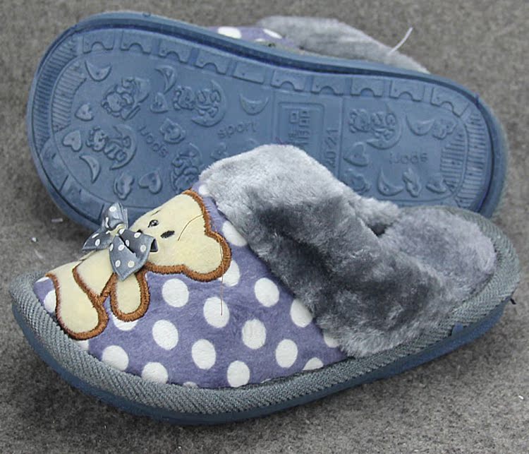 Pantoufles enfants en suède pour hiver - semelle mousse - Ref 1020089 Image 70
