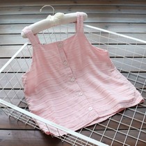 Aussie Girl Style Good Quality Girl's Pink Condole Button Top