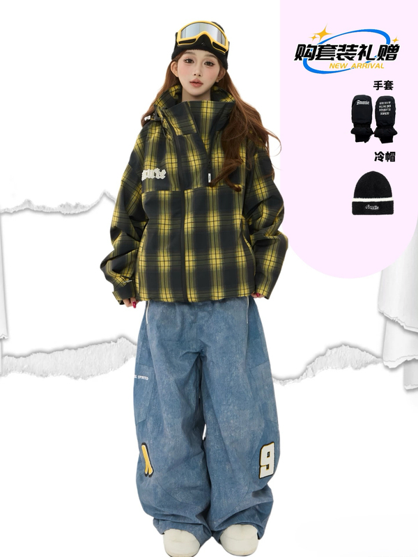 Ananie Ski Jacket [Manchester City Old Story] Waterproof Detachable Hood Warm American Style Unisex Freestyle 3L