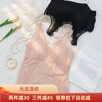 Comfortable love sexy hollow French lace bra vest one underwear comfortable gathering without steel ring bra 3185