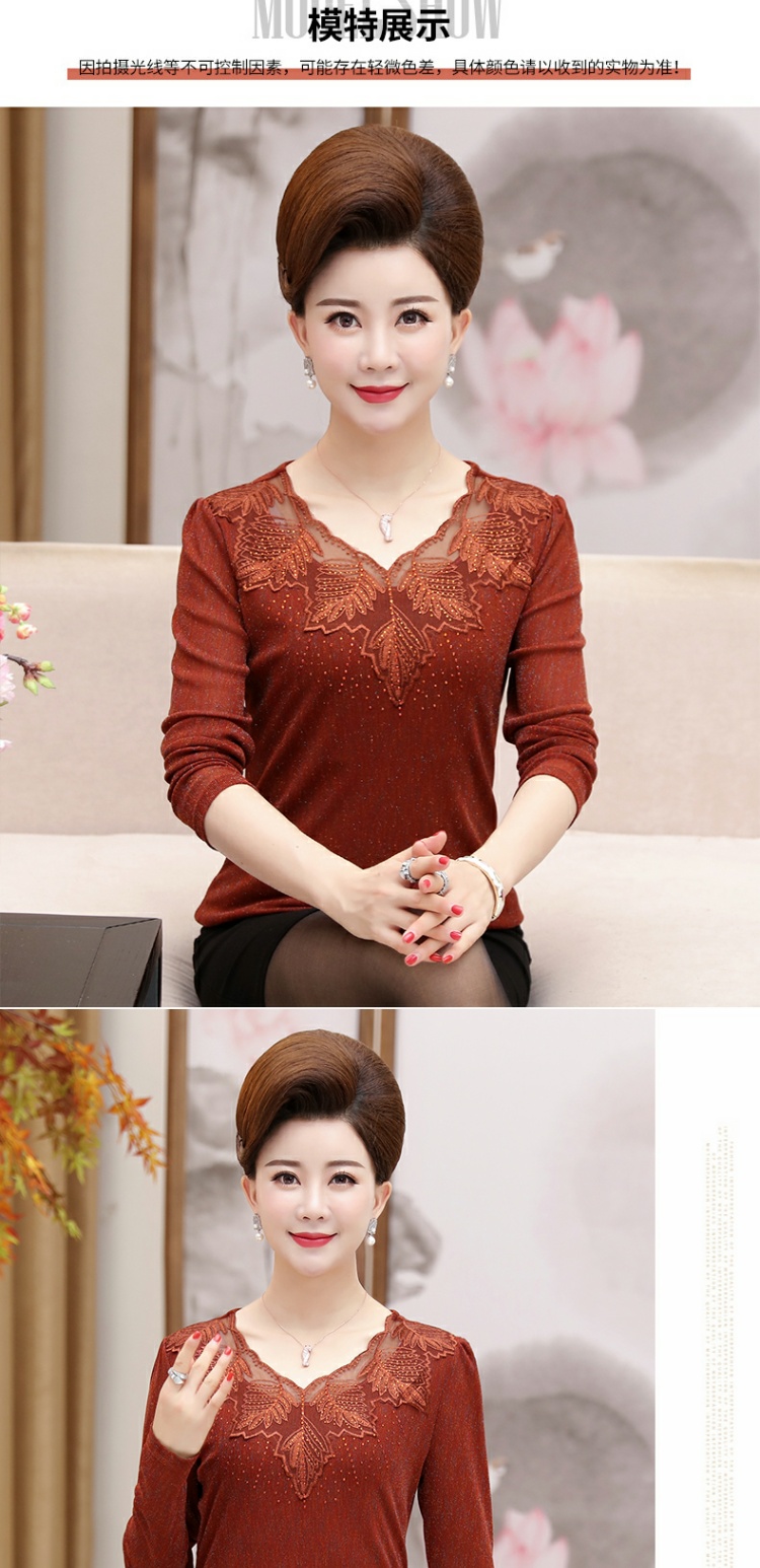 Áo sơ mi mẹ mùa xuân cho phụ nữ trung niên 2018 áo mới mùa xuân và mùa thu mỏng phần 40 tuổi áo sơ mi thời trang 50 tuổi áo khoác cho người lớn tuổi