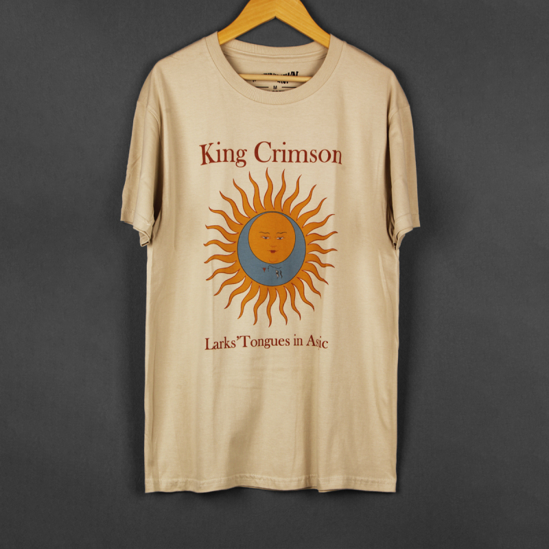 King Crimson King Crimson Avant-Garde Rock Band Sun Short-Sleeved Pure Cotton Casual Printed T-Shirt