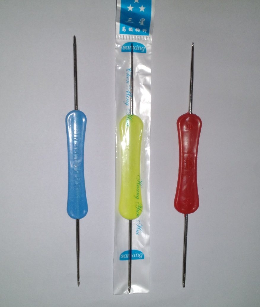 Double-headed crochet sweater wool crochet plastic handle metal hook shoe crochet hand-woven DIY tools