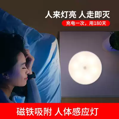 Intelligent human body induction night light home bedroom aisle wardrobe toilet charging stairs voice control light control bedside light