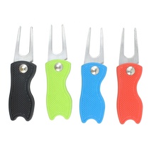 Golf green fork folding golf lawn repair fork tool plastic handle mark tool accessories