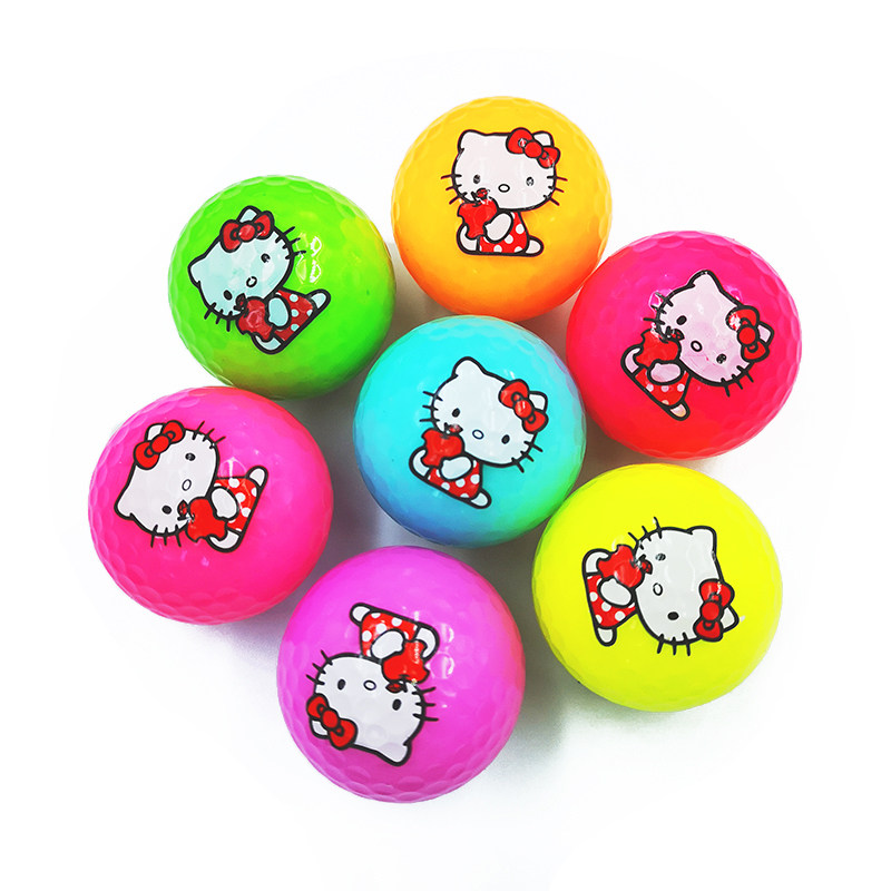 New Hello kitty Hello double-layer color golf crystal game ball transparent ball multi-color optional