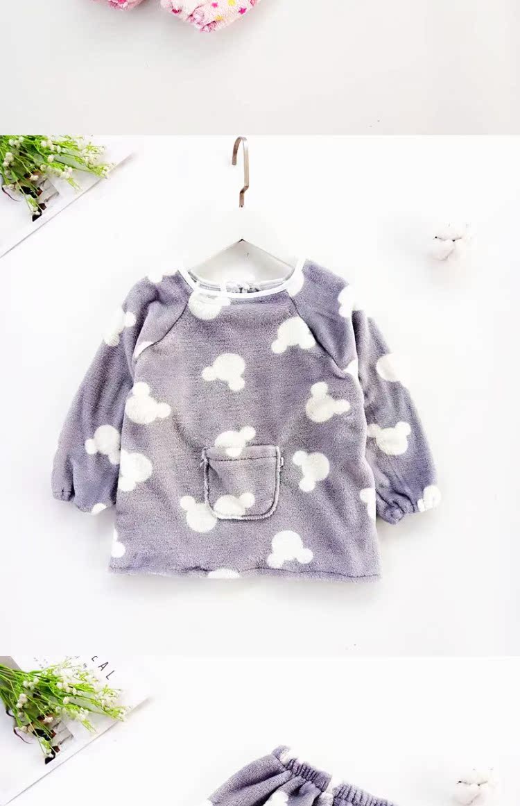 Mới mùa đông nam nữ áo choàng dày flannel trẻ em quần tây sang trọng áo chống mặc quần áo áo giữ nhiệt trẻ em