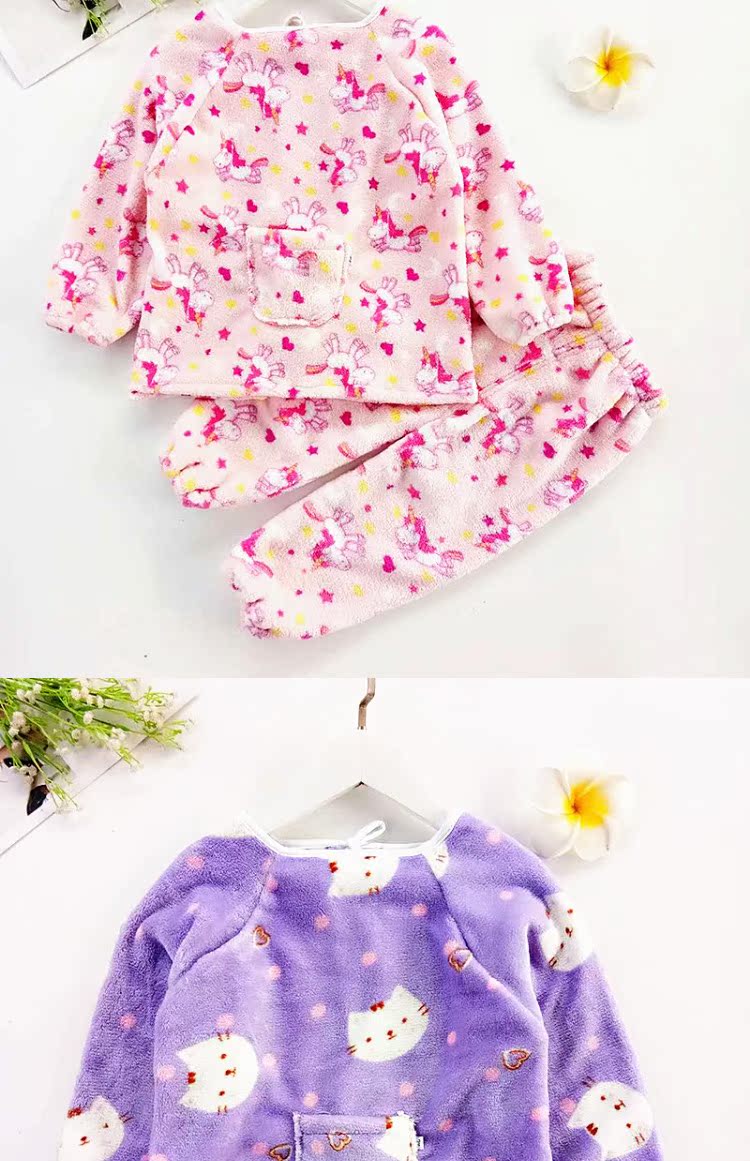 Mới mùa đông nam nữ áo choàng dày flannel trẻ em quần tây sang trọng áo chống mặc quần áo áo giữ nhiệt trẻ em