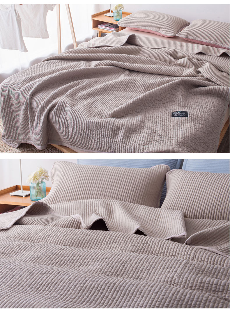 Hàn quốc màu rắn có thể giặt giường bìa mảnh duy nhất ba mảnh chần khăn trải giường chần bông mùa hè bìa giường nhíp