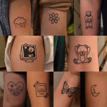 60 tattoo stickers waterproof female male durable ins childlike cartoon Korean dark cute pattern non permanent sticker