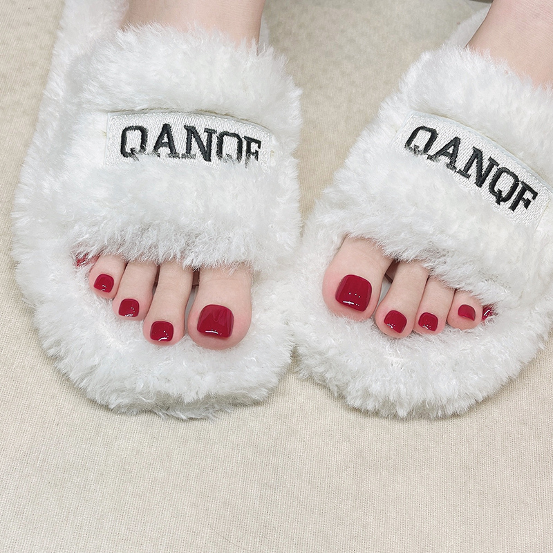Yunxi Handmade Red Toenail Manicure Finished Product Removable Wearable Nail Toe Nail Patch 2026 New Style High-End Feel