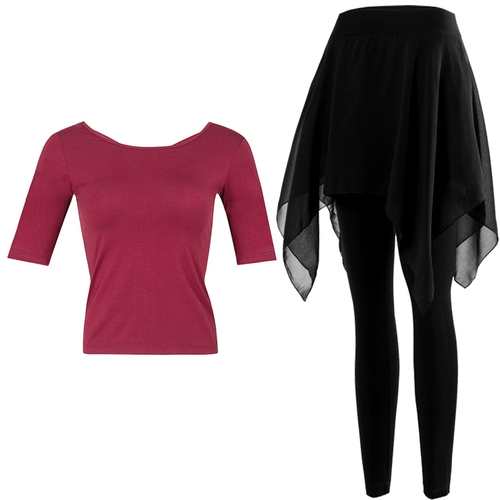 Спортивная одежда, юбка, штаны, классический комплект, танцующий лонгслив для тренировок