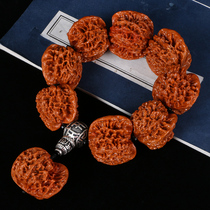 Wenwen Walnut Handstring Wild Star Official Hat Four Building Lion Head Rosary Bead Bead Male Hand Handle Play