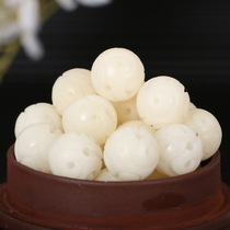 White Bodhi root loose beads accessories carved auspicious clouds with skin pumpkin beads round beads hand string Buddha beads dry grinding diy accessories