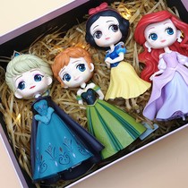 Car decoration pvc Aisha Princess Anna many birthday cake baking decoration doll hand blind box 2020