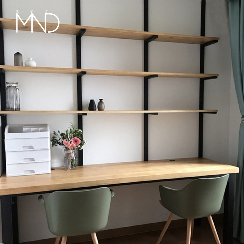 American Solid Wood Desk Bookshelf Combination Integrated Desk Large LOFT Computer Desk Desktop Desk Home Desk