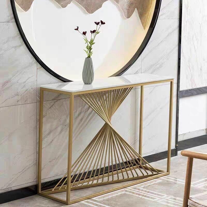 Simply modern porch tablelight luxury marble corridor bar segmentation foyer cabinet with wall into the end view