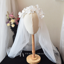 Princess new handmade fairy cotton flower veil bride elegant vintage romantic wedding dress Photo studio accessories