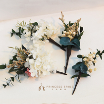 Crown Princess Original Bride Super Fairy sensual embroidered ball flowers Yongsheng dried flower headwear wedding dresses Wedding Dresses Photo Hair Accessories