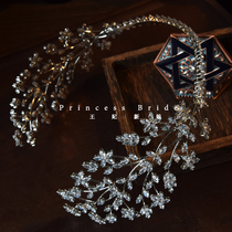 Bride Ornaments New High-end Zircon Fashion Hair Stirrup 100 Hitch and European Temperament Hair Accessories Wedding White Veal Accessories Accessories