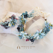 Sen Female Ensemble Dry Flowers Yonder Flowers Bridal Head Accessories Flowers Ring Hand Rings Wedding Dress Accessories Bridesmaids Children Performances Korean Styling