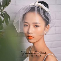 New Korean bride retro pearl simple short veil hairband wedding dress accessories travel modeling headdress products