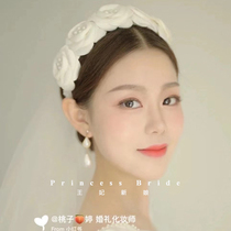 Super fairy forest handmade flower petals pearl hair band Bride wedding headdress Wedding dress sample travel photo