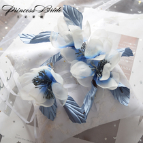 Princess bride new handmade silk yarn flower side clip hair accessories Bride wedding with makeup headdress shape photo accessories