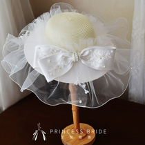 French studio shooting wedding photos Mesh fairy beauty top hat Bridal modeling makeup artist sample film Hair accessories Hair accessories