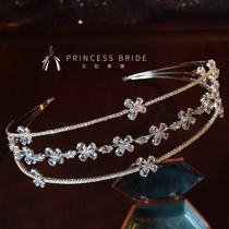 Original Triple Zircons Fairy Hair Stirrup Bridal Head Accessories Crown Jewry Crystal Head Stirrup Dresses Wedding Dress Crown Prince Crown