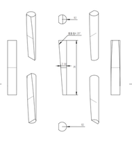 Quartz wedge lens machined according to drawings