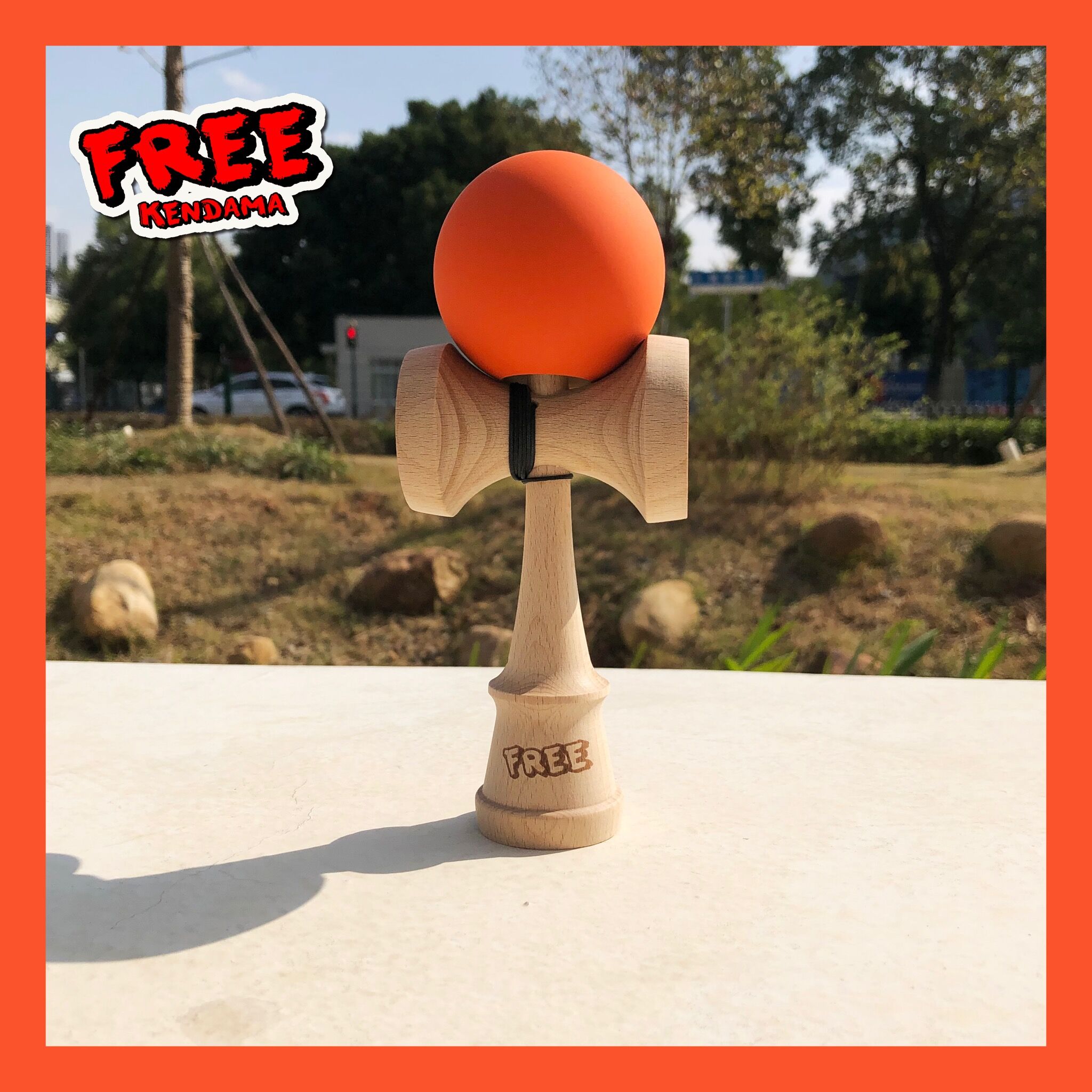Professional Kendama brand Wuhan Free Kendama orange orange rubber paint Kendama sword ball imported beech