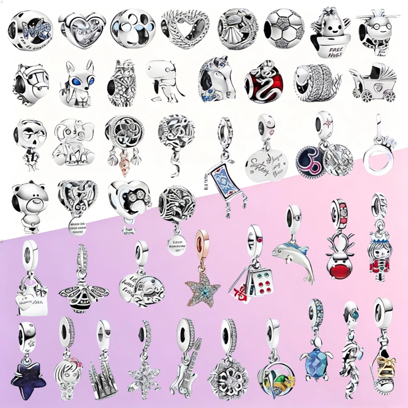 Fashion Pandora 925 Silver Beaded Football Heart Animal Dolphin Pendant DIY Bracelet Accessories Gift for Best Friend Fashion Pandora 925 Silver Beaded Football Heart Animal Dolphin Pendant DIY Bracelet Accessories Gift for Best Friend