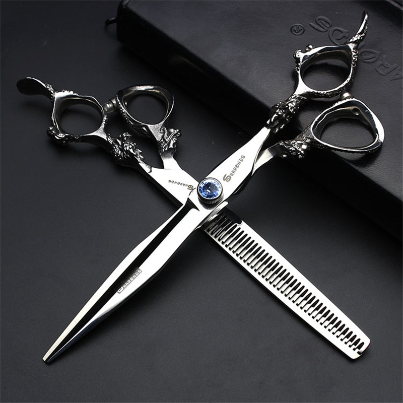 Pet Scissors Beauty Tool Kit Decoration Hair Cut 7 Inch Straight Cut Fish Bone Cut Pooch Teddy Pooch Hair Sheen