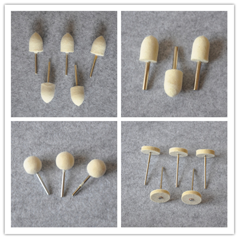 3mm electric drill special pure wool felt polished grinding head gold and silver jade glass repair polished polished polished wheel