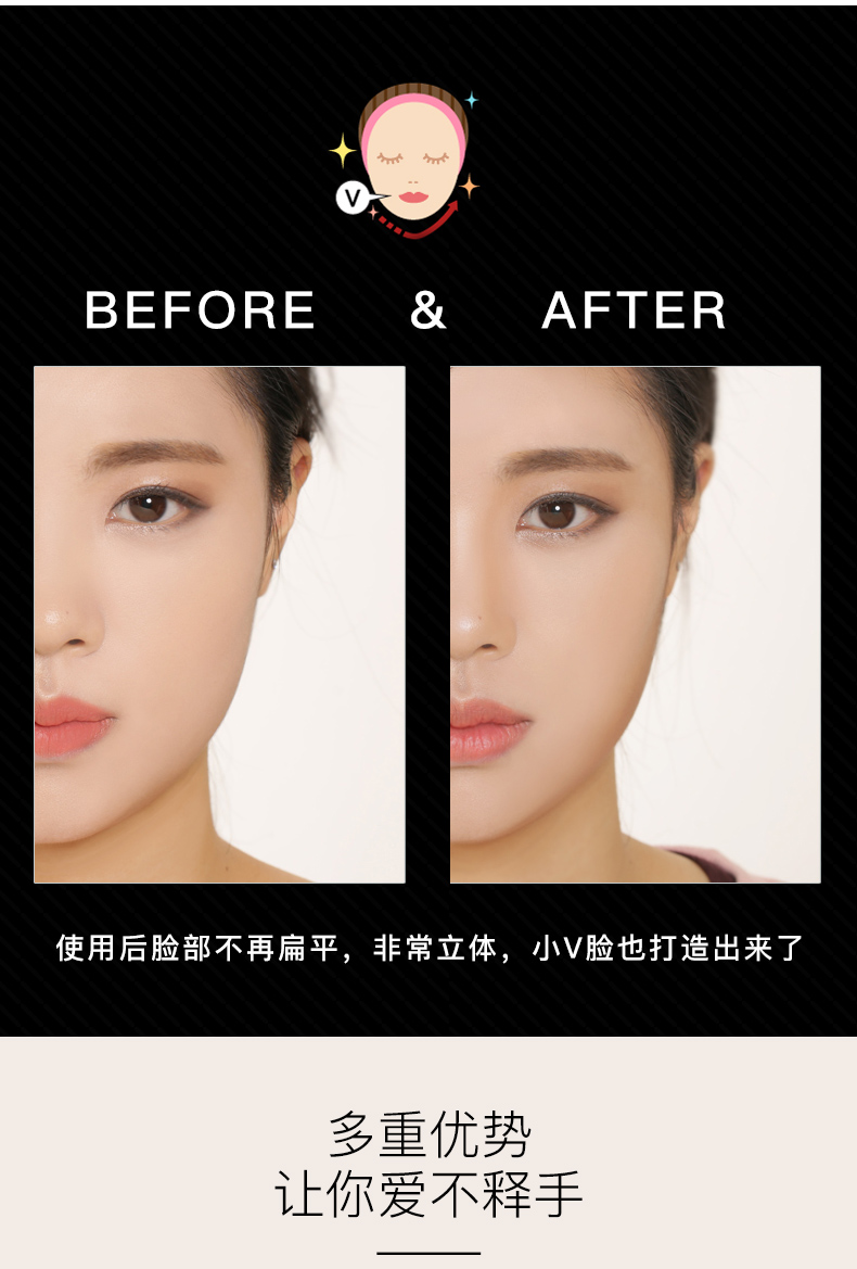Amy / An Mei ba màu khả năng sửa chữa năng lực sửa chữa bột phấn bóng cao bóng đĩa mũi bóng hình bóng nhỏ v mặt bắt sáng mac