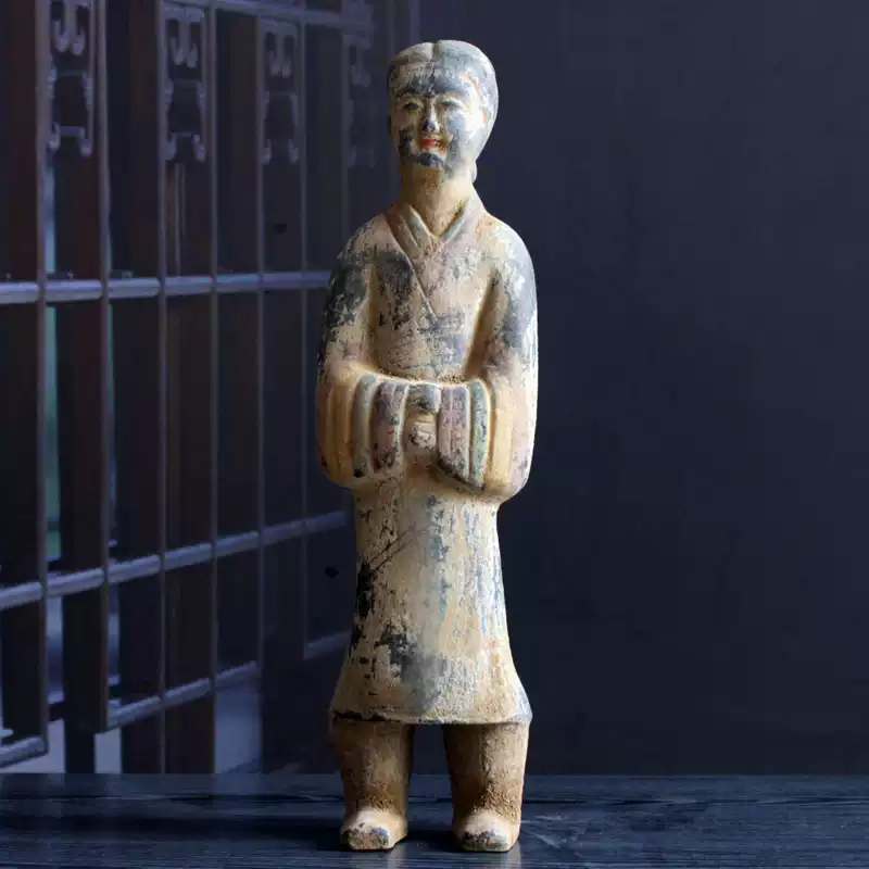 汉代陶俑人物俑仪仗俑兵马俑侍俑文物复制仿古陶器古玩收藏艺术品-淘宝