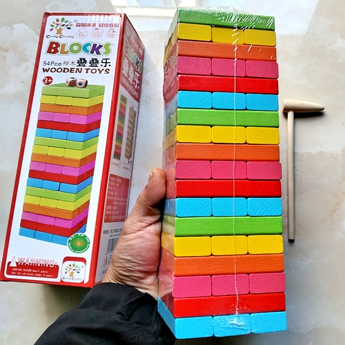 Настольная игра, интеллектуальная игрушка, башенка, большой цифровой конструктор, семейный стиль