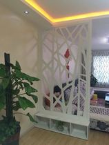  Partition cabinet Living room modern hollow partition cabinet Density carved board screen entrance through flower grid ceiling background wall