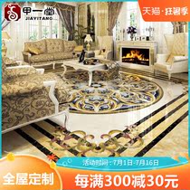 Custom ceramic tile parquet floor tiles Central European micro-spar full cast glaze cast crystal brick high temperature burning imitation waterjet parquet brick