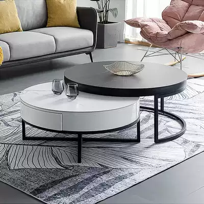 Italian minimalist Round Rock Board coffee table TV cabinet combination simple modern Nordic imported small apartment coffee table