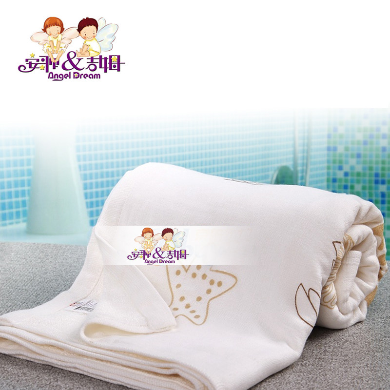 Ange Jim bamboo fiber aquarium series gauze small towel coffee-colored printing size 26 x 50CM