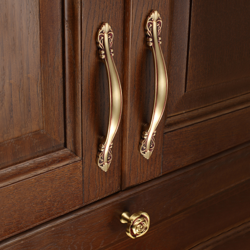 All-copper handle cabinet door antique copper cabinet door handle gold wardrobe drawer drawer handle cupboard door handle European