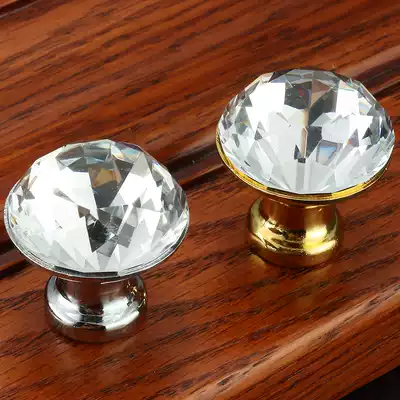 Black crystal handle single hole round drawer handle modern simple cabinet door handle whole cabinet kitchen door wardrobe handle